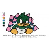 100x100 Plucky Duck Guarding his Milk Embroidery Design Instant Download